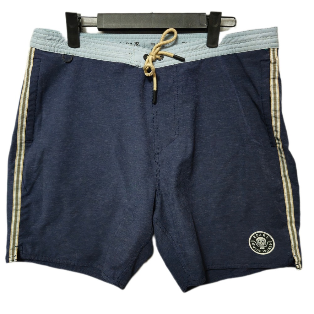Roark Revival The Chiller Boardshorts Navy Blue Mens 34 Hybrid Swim Trunks